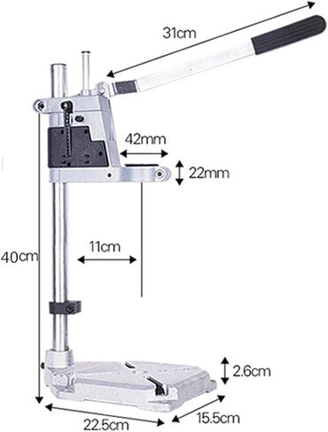 Plunge Power Drilling Stand Holder Bench Pillar Pedestal Clip + Drill Press Vise in Saudi Arabia