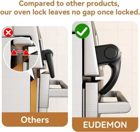 EUDEMON 1 Pack Oven Lock,Baby Proofing Oven Door Lock, Child Safety Oven Front Lock, Easy to Install & Use no Tools Need or Drill (Black) in Saudi Arabia