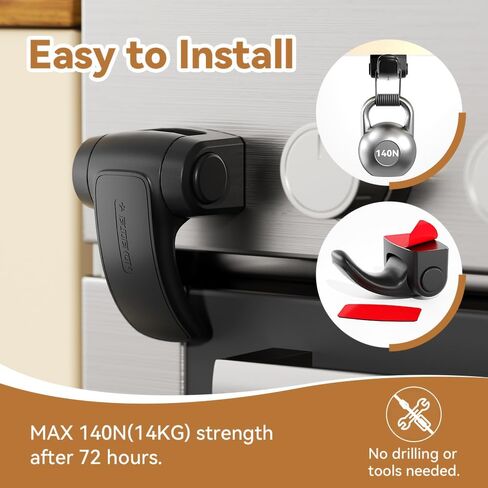 EUDEMON 1 Pack Oven Lock,Baby Proofing Oven Door Lock, Child Safety Oven Front Lock, Easy to Install & Use no Tools Need or Drill (Black) in Saudi Arabia