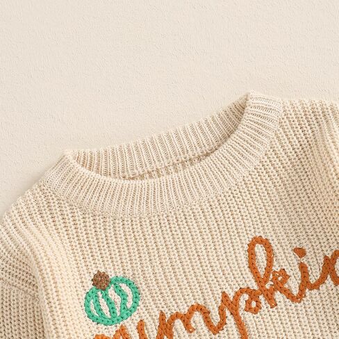 FOMOYUU Baby Girl Boy Knit Sweater Halloween Outfit Embroidery Warm Crewneck Long Sleeve Tops Fall Winter Clothes in Saudi Arabia