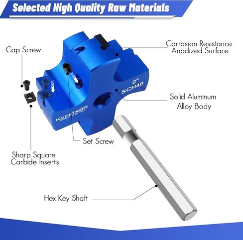 4 Blade 2 بوصة PVC Fitting Saver ، PVC Pipe Reamer Socket Saver مع عمود سداسي سداسي 3/8 بوصة ، أداة تجول في الأنابيب البلاستيكية لتركيبات SCH40 CPVC PIPE ABS ABS in Kuwait