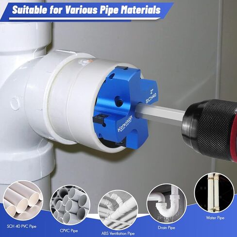 4 Blade 2 بوصة PVC Fitting Saver ، PVC Pipe Reamer Socket Saver مع عمود سداسي سداسي 3/8 بوصة ، أداة تجول في الأنابيب البلاستيكية لتركيبات SCH40 CPVC PIPE ABS ABS in Kuwait