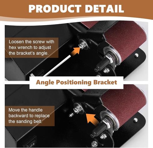 Mini Electric Belt Sander1.97x13 بوصة صغيرة مقاعد البدلاء القرص الرملية آلة التحكم في السرعة السبع ، مع عجلة الصنفرة وعجلة التلميع وسطح المكتب in Saudi Arabia