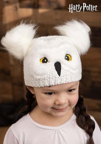 Elope Toddler Hedwig Knit Hat - منقار وعيون مطرزة ، ريش الفرو المزيف ، مرخص رسميًا in Saudi Arabia