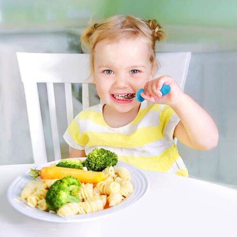 PandaEar 6 Pack Baby Forks for Self Feeding | Stainless Steel Tips & Silicone Handle Baby Utensils for Toddlers & Kids | BPA-Free, Easy Grip, Dishwasher Safe Feeding Forks for Baby Led Weaning in Saudi Arabia