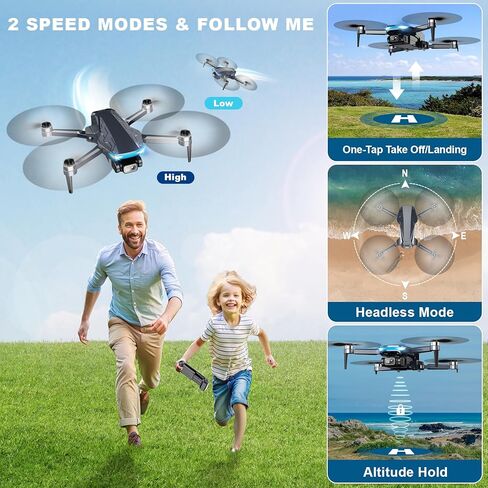 الطائرات بدون طيار مع الكاميرا ، 2K HD FPV بدون طيار مع عودة GPS Auto ، ذبابة الدائرة ، ذبابة الطريق ، ناقل الحركة 5G ، الإيماءات صورة شخصية ، محرك بدون فرش ، طائرة بدون طيار قابلة للطي للأطفال المبتدئين ، 2 بطاريات in Kuwait