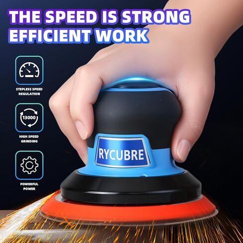 Low noise 5/6 Inch DA Sander for Auto Body - Lightweight, Powerful random orbital air sanders, Noise Reduction Design​ pneumatic sander (6 inch with 12 pcs Sandpaper) in Kuwait