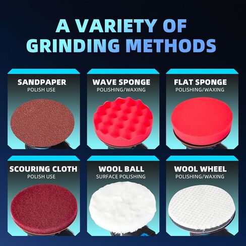 Low noise 5/6 Inch DA Sander for Auto Body - Lightweight, Powerful random orbital air sanders, Noise Reduction Design​ pneumatic sander (6 inch with 12 pcs Sandpaper) in Kuwait