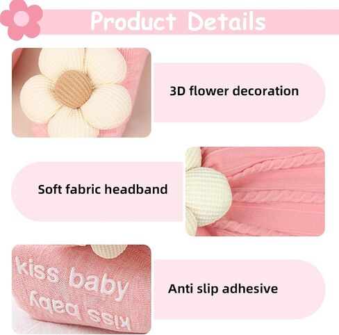 Baby Girls Beys and Socks Newborn Flower Bowlbands Non-Slips Grips Socks Nylon Hair Associory age and Quildlers (Beige ، 6-12 months) in Kuwait