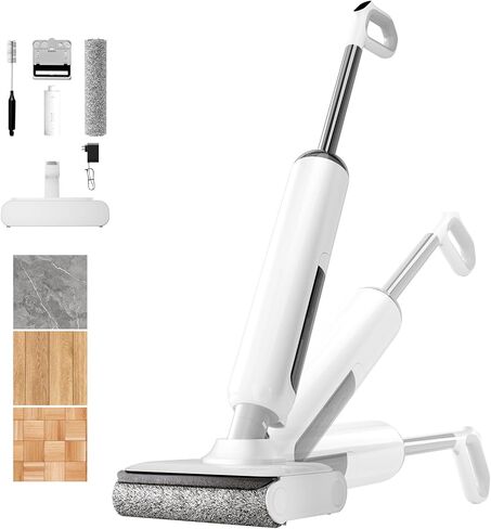 Wet Dry Vacuum Cleaner, 180°Lie-Flat Vacuum Mop All in One with Auto Self-Cleaning, Smart Floor Cleaner Machine for Hard Floor, 35 Mins Runtime, Edge Cleaning, Self-Propelled Vacuum Mop Combo in Saudi Arabia