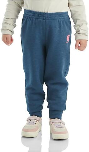 Carhartt Baby Girls Kids 9482 Fleece Logo Sweatpant ، Lagoon Heather- 4 Toddler in Saudi Arabia