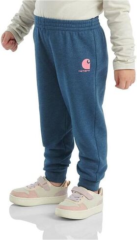 Carhartt Baby Girls Kids 9482 Fleece Logo Sweatpant ، Lagoon Heather- 4 Toddler in Saudi Arabia