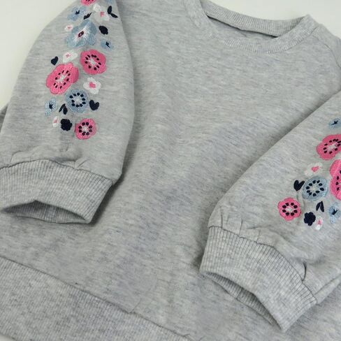 HonestBaby baby-girls 2-piece Cozy Sweatsuit With Embroidered Sleeve 100% Organic Cotton for Infant Baby and Toddler, Girls in Saudi Arabia