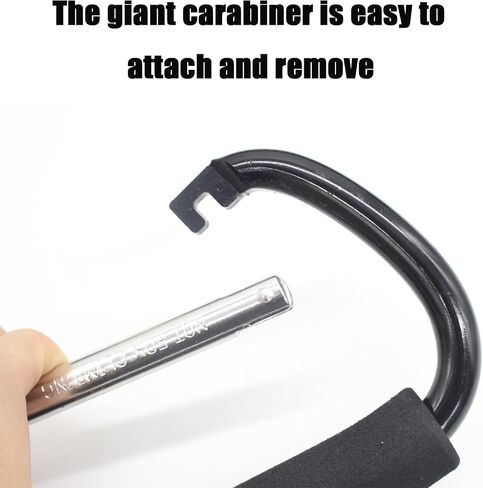 Pandaear 2 Pack Stroller Hooks ، 6.3 "مقاطع كبيرة من Carabiner للأم ، وملحقات عربات العربات الثقيلة لتعليق أكياس الحفاضات ، ومحلات البقالة وأكياس التسوق in Saudi Arabia