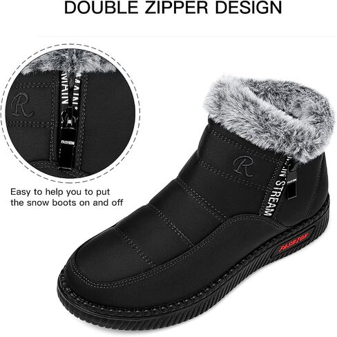 Temofon Womens Snow Boots Winter Wart Warm Boots Boots مقاومة للماء في الهواء الطلق أحذية مبطنة للنساء in Saudi Arabia