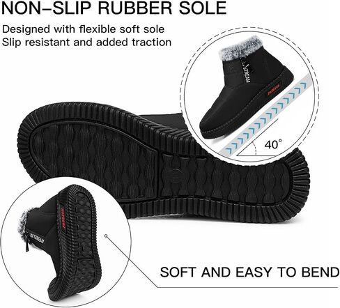 Temofon Womens Snow Boots Winter Wart Warm Boots Boots مقاومة للماء في الهواء الطلق أحذية مبطنة للنساء in Saudi Arabia