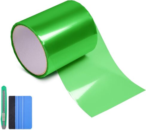 Arespark Clear Green Light Filter Vinyl Wrap, 4in x 20ft DIY Transparent Filter Film Sheets Stickers for Christmas Halloween Landscape, Table Lamps, Garden Lights, Glass Doors Windows, Fog Lights in Kuwait