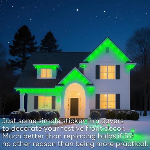 Arespark Clear Green Light Filter Vinyl Wrap, 4in x 20ft DIY Transparent Filter Film Sheets Stickers for Christmas Halloween Landscape, Table Lamps, Garden Lights, Glass Doors Windows, Fog Lights in Kuwait