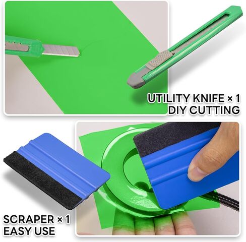 Arespark Clear Green Light Filter Vinyl Wrap, 4in x 20ft DIY Transparent Filter Film Sheets Stickers for Christmas Halloween Landscape, Table Lamps, Garden Lights, Glass Doors Windows, Fog Lights in Kuwait
