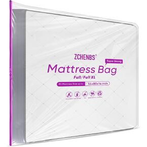 ZCHENBS® – Mattress Bags for Moving and Storage,Mattress Bag with Zippers,5 Mil Ultra-Thick Bed Bag,Waterproof,Anti-Tear,Heavy-Duty Mattress bag (Transaparent/Blue, Crib-(1 Pack)) in Saudi Arabia