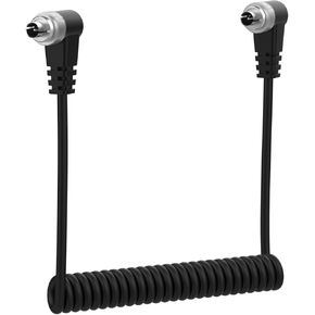 3.5mm to Male Flash PC Sync Cable Coiled Trigger Cord with Screw Lock Compatible with Canon 1D 5D 7D 60D 50D 40D 30D and PocketWizard Plus III/Plus X, Godox X2T, Studio Flash in Kuwait