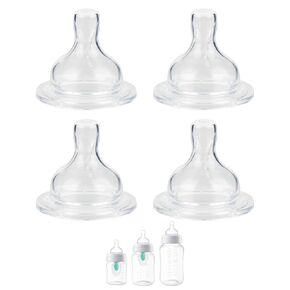 Silicone Nipple for Philips Avent Anti-Colic Baby Bottles, Flow 1, 1m+, Slow Flow, 4 Count in Kuwait