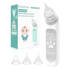 Koalababy Baby Nasal Aspirator, Large Flow Electric Nose Sucker with 3 Suction Levels, Rechargeable Toddler Nose Cleaner, Soft Silicone Tips, Music and Light Soothing in Kuwait
