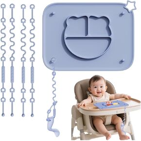 1 Pack Silicone Mat for Babies, Baby Placemat Built-in Suction Base and Equipped 4 Toy Straps & Anti-Peel Design, Activity Mat for Infants to Toddlers, Keeps Babies Essentials Off The Floor,Beige in Kuwait