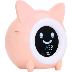 على مدار الساعة على مدار الساعة للأطفال ، آلة إيقاظ Cat Cat Cat ، حماية USB الرقمية الرقمية ، ساعة تدريب على النوم القابلة لإعادة الشحن مع ضوء ليلي للأطفال in Kuwait