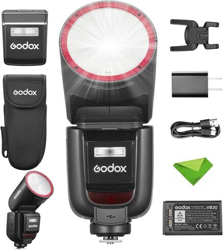Godox V1 V1Pro C V1Pro-C TTL Flash للكاميرات الكنسي ، 1/8000 HSS 500 وميض الطاقة الكاملة ، وقت إعادة التدوير 1.3S ، 2.4 جرام لاسلكي مع Flash SU-1 Speedlight الخارجي (إصدار Godox V1Pro-C USA) in Saudi Arabia