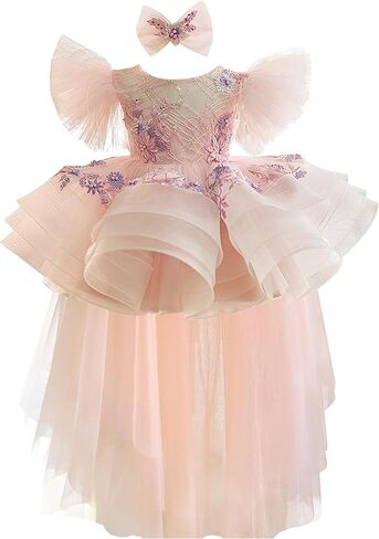 Princess Baby Girls Flower Pageant Dress Toddler Girls Birthdy Forts Fridge for Kids 1-7 years in Kuwait
