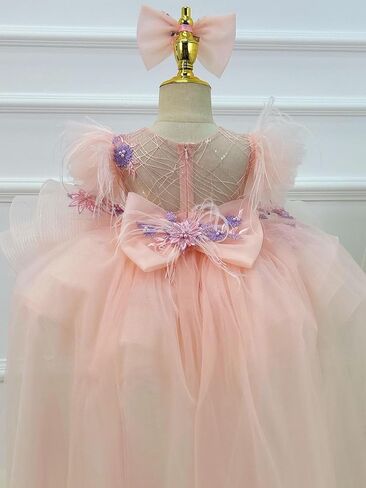 Princess Baby Girls Flower Pageant Dress Toddler Girls Birthdy Forts Fridge for Kids 1-7 years in Kuwait