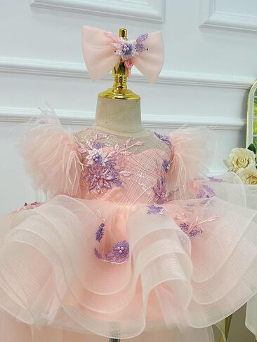 Princess Baby Girls Flower Pageant Dress Toddler Girls Birthdy Forts Fridge for Kids 1-7 years in Kuwait