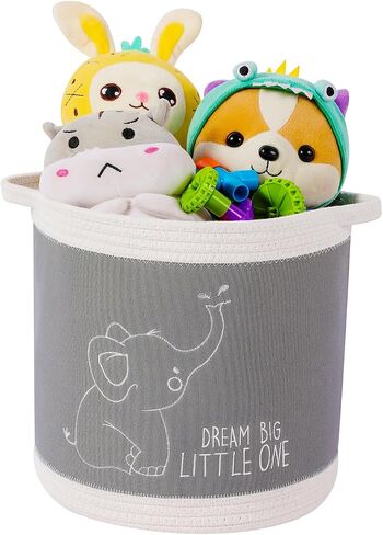 Baby Blanket Baskets Laundry Hamper Cute Lion Nursery Toy Storage Basket, Woven Cotton Rope Nursery Organization Bins For Girls Boys Kids Baby Shower Gifts Baskets in Saudi Arabia