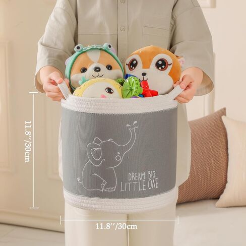 Baby Blanket Baskets Laundry Hamper Cute Lion Nursery Toy Storage Basket, Woven Cotton Rope Nursery Organization Bins For Girls Boys Kids Baby Shower Gifts Baskets in Saudi Arabia