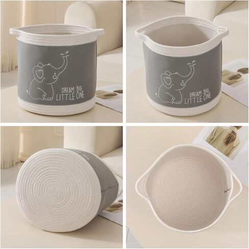 Baby Blanket Baskets Laundry Hamper Cute Lion Nursery Toy Storage Basket, Woven Cotton Rope Nursery Organization Bins For Girls Boys Kids Baby Shower Gifts Baskets in Saudi Arabia