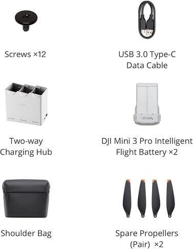 Genuine DJI Mini 3 ، 3 Pro Fly More Kit (تشمل بطاريتين ذكيين ذكي 2453 مللي أمبير ، ومركز شحن ثنائي الاتجاه ، وحقيبة الكتف ، ومروحة 2 زوجة) in Kuwait