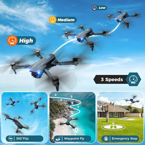 بدون طيار مع الكاميرا ، طائرة بدون طيار مصغرة للأطفال مع كاميرا 1080 بكسل HD FPV ، واحد مفتاح الإقلاع/الأرض ، وهدايا الارتفاع ، و 360 درجة ، ذبابة الطريق ، وملحقات صورة شخصية ، 3 سرعات ، 2 بطارية عيد ميلاد عيد ميلاد هدايا للأولاد in Saudi Arabia