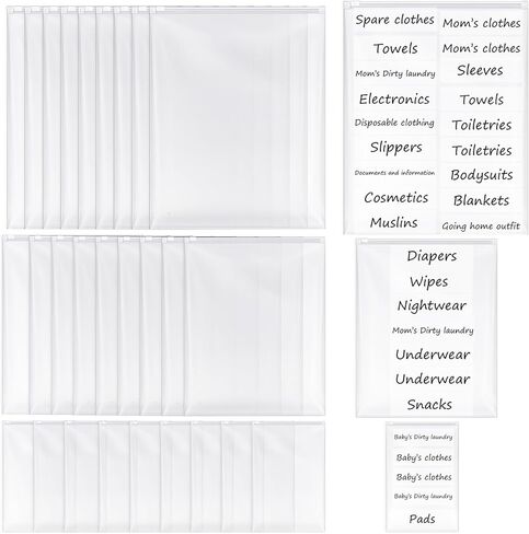Honoson 30 PCS Hospital Facs for Labor و Delivery مع ملصقات قابلة للاستمتاع بالمستشفيات التي تنظم أكياسًا من أكياس صوتية بلاستيكية من الأمومي للأمومة حديثي الولادة لأول مرة دش الطفل in Saudi Arabia