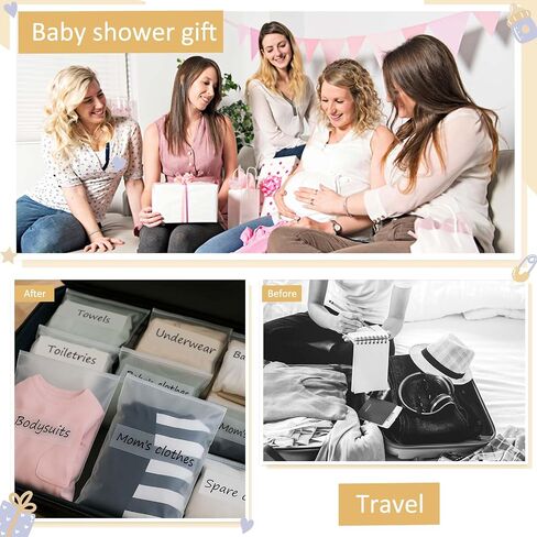 Honoson 30 PCS Hospital Facs for Labor و Delivery مع ملصقات قابلة للاستمتاع بالمستشفيات التي تنظم أكياسًا من أكياس صوتية بلاستيكية من الأمومي للأمومة حديثي الولادة لأول مرة دش الطفل in Saudi Arabia
