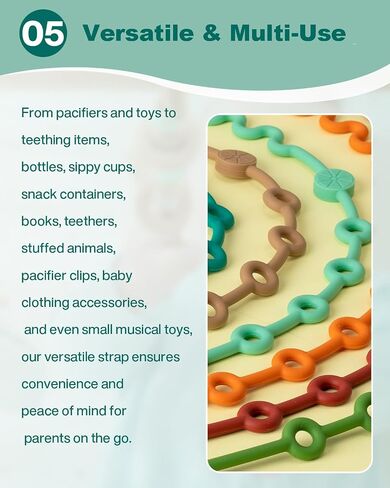 Toy Straps for Baby, Adjustable Toy Holder for Stroller Accessories, Silicone Baby Tether Pacifier Clip, No Throw Baby Travel Essential Leash for High Chair, Car Seat (7- Pack) in Saudi Arabia