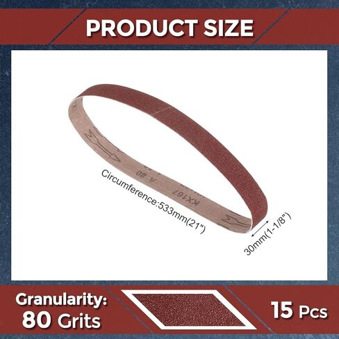 20 Pack Sanding Belts 1/2 x 24 Inch 120 Grit Aluminum Oxide Abrasive Belt Sander Paper for Belt Sander Metal Grinding Wood Working Weld Rust Removal in Saudi Arabia