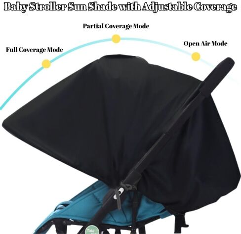 LWEIPSQLIN Baby Stroller Sun Shade - مقاومة للماء UPF50+ غطاء تعتيم | Lycra خفيفة الوزن مع شبكة تهوية | يناسب مقعد السيارة للرضع ، عربات التي تجرها الدواب ، باسينيت ، كارتكوت ، أسود in Saudi Arabia