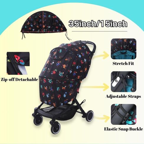 LWEIPSQLIN Baby Stroller Sun Shade - مقاومة للماء UPF50+ غطاء تعتيم | Lycra خفيفة الوزن مع شبكة تهوية | يناسب مقعد السيارة للرضع ، عربات التي تجرها الدواب ، باسينيت ، كارتكوت ، أسود in Saudi Arabia