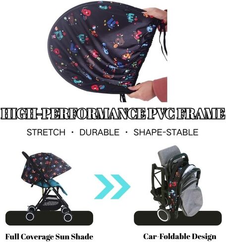 LWEIPSQLIN Baby Stroller Sun Shade - مقاومة للماء UPF50+ غطاء تعتيم | Lycra خفيفة الوزن مع شبكة تهوية | يناسب مقعد السيارة للرضع ، عربات التي تجرها الدواب ، باسينيت ، كارتكوت ، أسود in Saudi Arabia