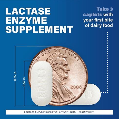 Major Fast Acting Dairy Aid Lactase Enzyme Supplement for Prevention of Gas Diarrhea Bloating - 32 Caplets in Saudi Arabia