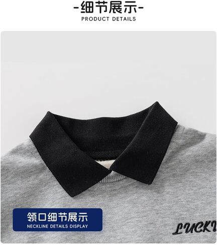 Irsutey Toddler Little Boy Spring Autumn Lapel Long Sleeve Splicing Casual Fake (Gray,18 Months) in Saudi Arabia