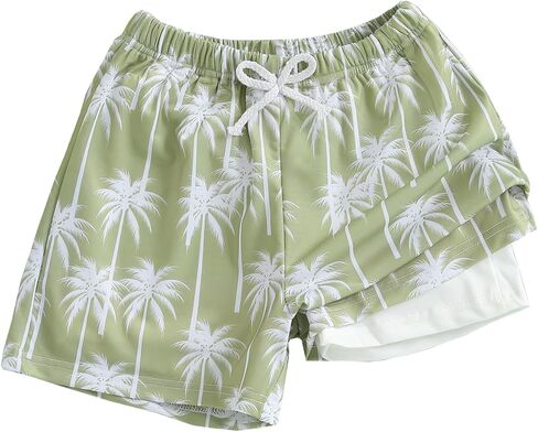 Twopumpkin Toddler Boy Swim Trunks with Compression Liner Little Boys Bathing Suit Swimsuit Swimming Shorts in Saudi Arabia