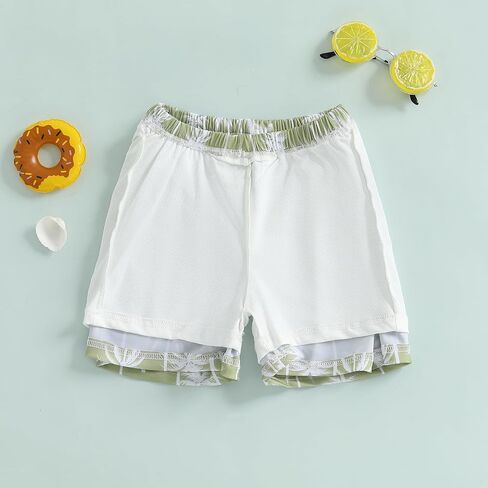 Twopumpkin Toddler Boy Swim Trunks with Compression Liner Little Boys Bathing Suit Swimsuit Swimming Shorts in Saudi Arabia