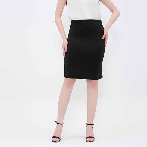 Women's High Waist Bodycon Pencil Skirt Stretchy Busines Casual Knee Length Midi Skirts Summer Fall Clothes Outfits in Kuwait
